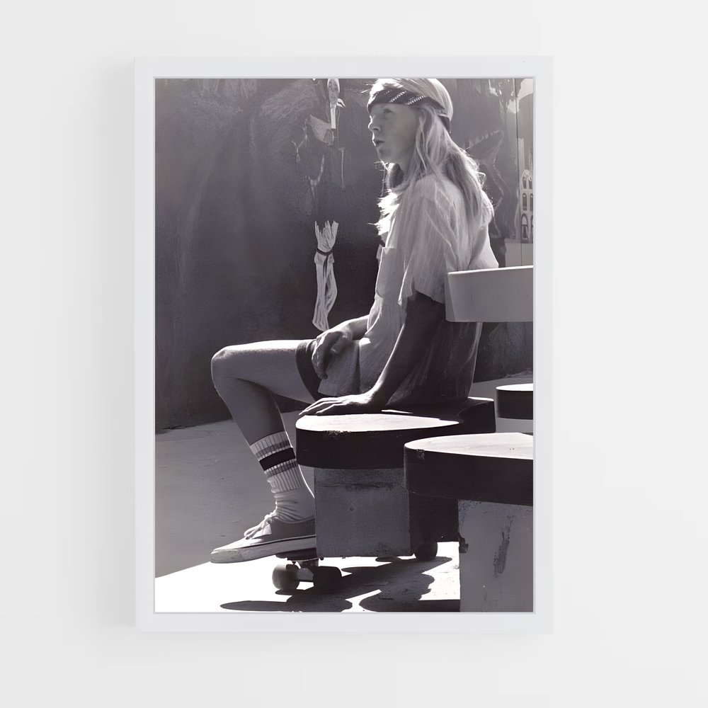 Poster Pause Ensoleillée – affiche Skateboard (vue 3)